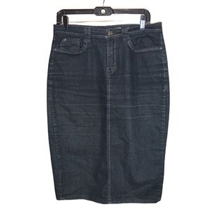 Midi pencil denim skirt